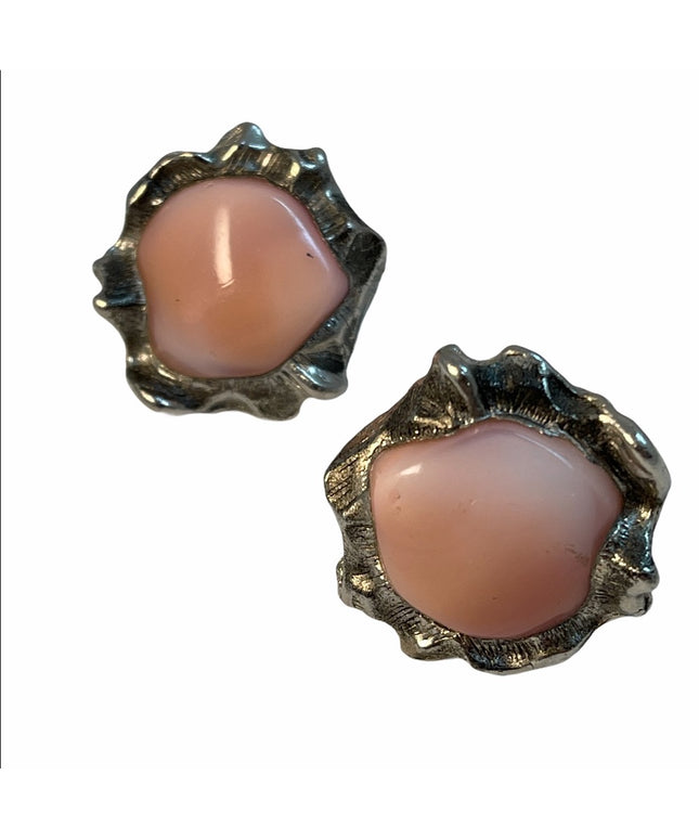 Vintage quarts Silver chunky modernist cufflinks