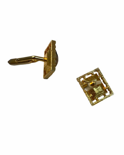 VTG c1960s Chunky gold crystal cufflinks watermellon glass