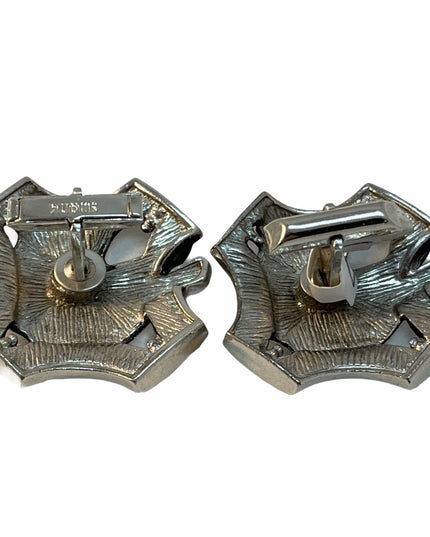 VTG Silver Horse head Heraldic Swank cufflinks