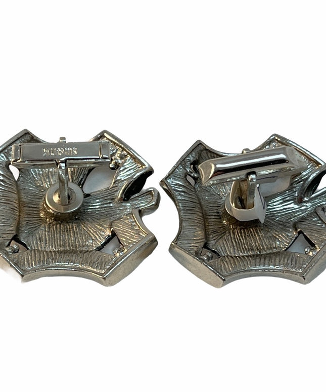 VTG Silver Horse head Heraldic Swank cufflinks
