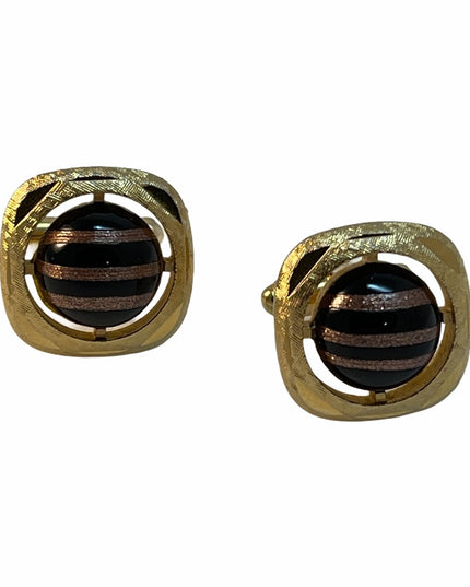 Vintage Swank gold metal gold murano cufflinks