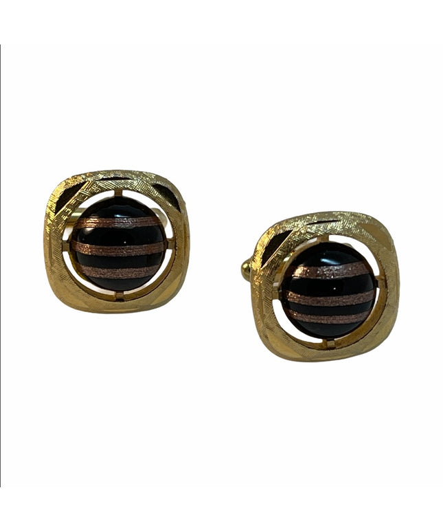 Vintage Swank gold metal gold murano cufflinks
