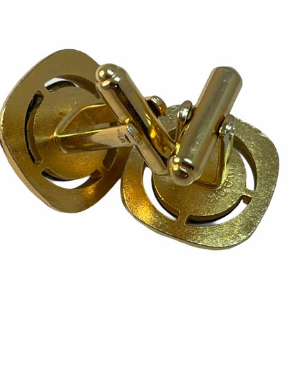 Vintage Swank gold metal gold murano cufflinks
