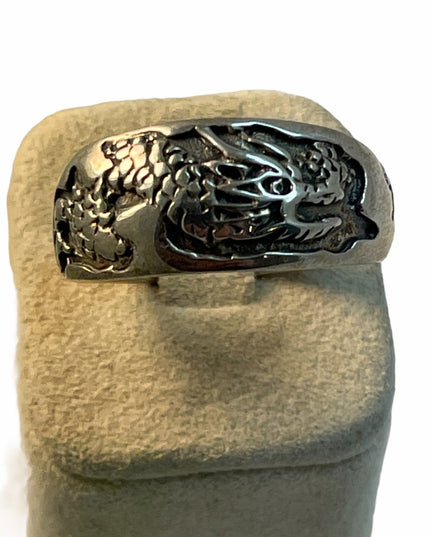 Sterling silver dragon ring