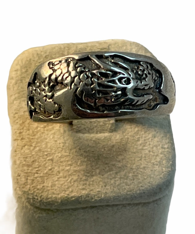 Sterling silver dragon ring