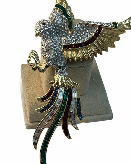 Lovely colorful crystal rhinestone  birds of paradise brooch rhinstones Dorlan