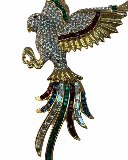 Lovely colorful crystal rhinestone  birds of paradise brooch rhinstones Dorlan