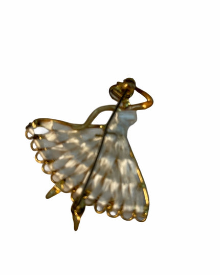 C1950s Austria Crystal gold Ballerina brooch