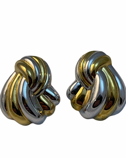 Sterling silver gold plt fancy earrings chunky