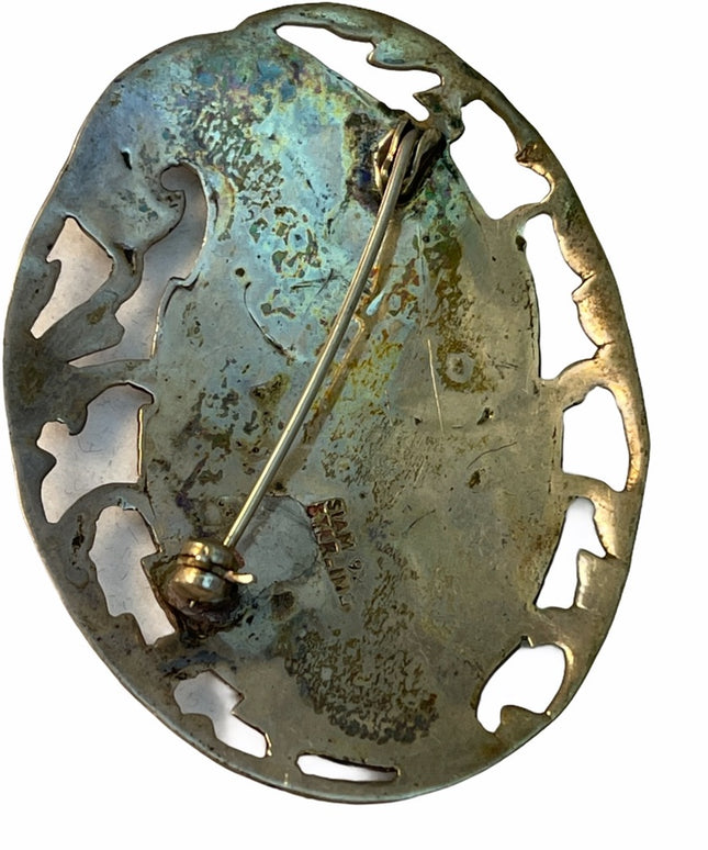 Vintage Siam sterling silver brooch