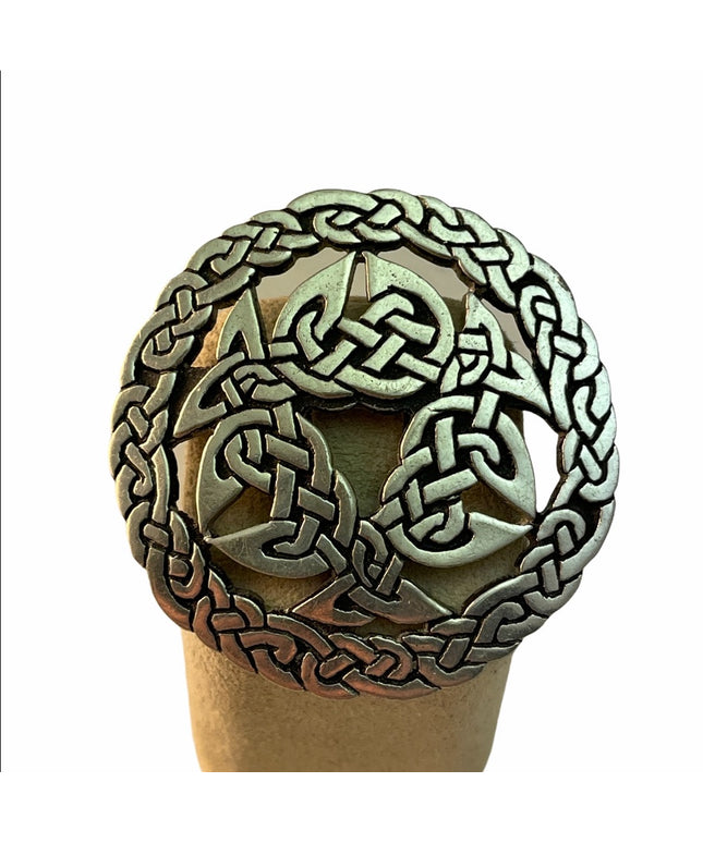 Vintage Celtic pewter brooch