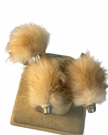 Vintage c1960s Fur dog brooch