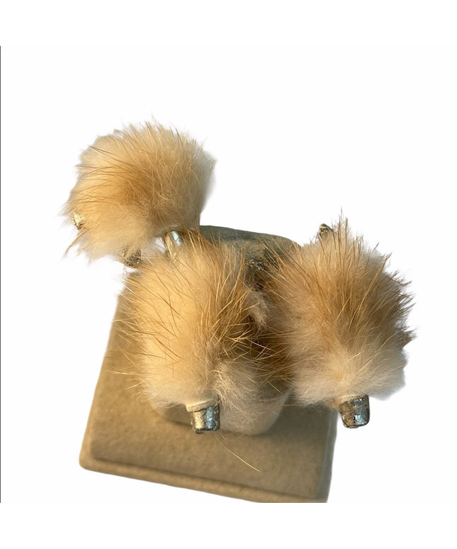 Vintage c1960s Fur dog brooch