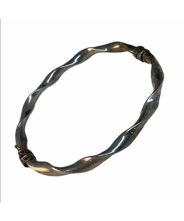 Sterling silver 925 twist bangle bracelet