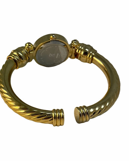 Gold & crystal rhinestone bangle watch NEW battery
