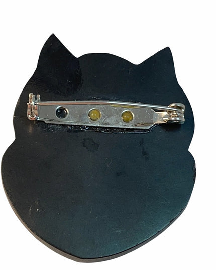 Plastic resin Owl Faux MOP super brooch