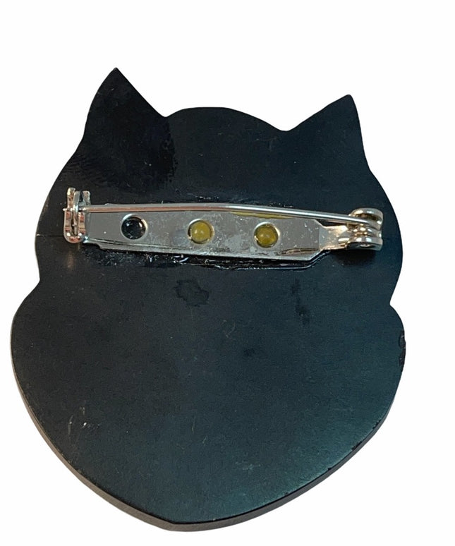 Plastic resin Owl Faux MOP super brooch
