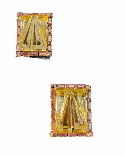 Vintage c1950s Crystal pastel shoe clips