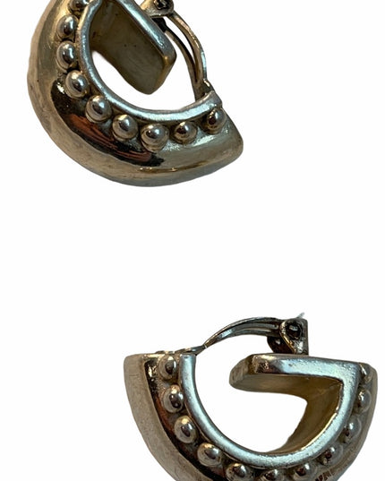 Sterling silver chunky half hoop clip on earrings