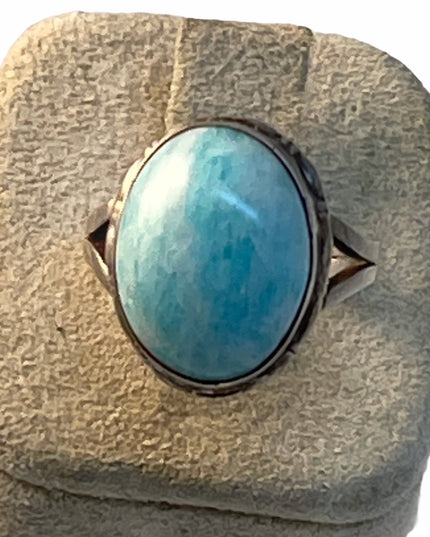Sterling silver fancy laramar stone ring