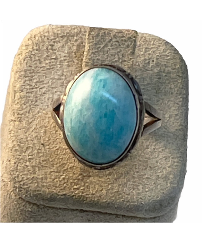 Sterling silver fancy laramar stone ring