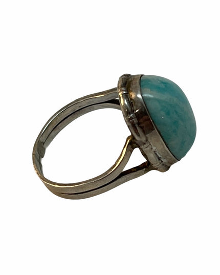 Sterling silver fancy laramar stone ring