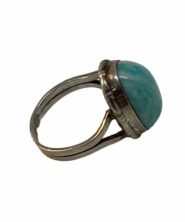 Sterling silver fancy laramar stone ring