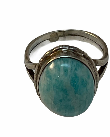Sterling silver fancy laramar stone ring