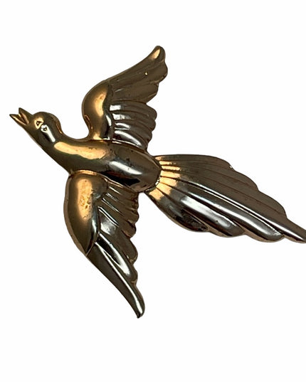 VTG C1960s Coro Sterling silver bird brooch