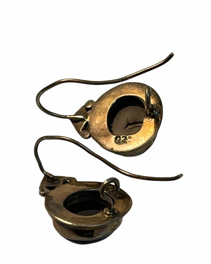 Sterling silver black onyx dangle earrings