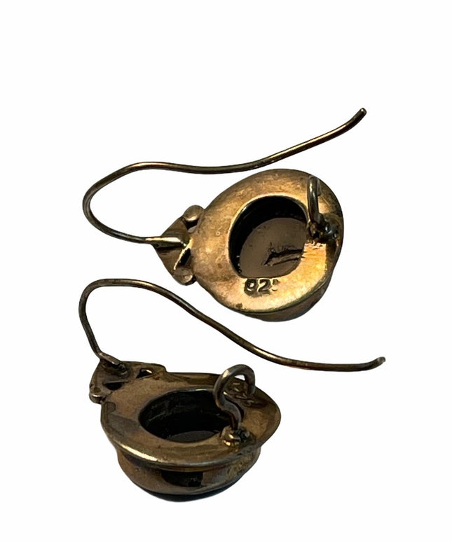 Sterling silver black onyx dangle earrings