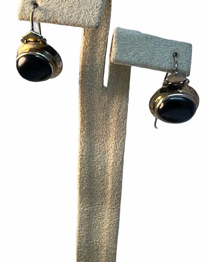 Sterling silver black onyx dangle earrings