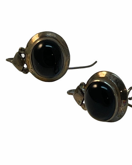 Sterling silver black onyx dangle earrings