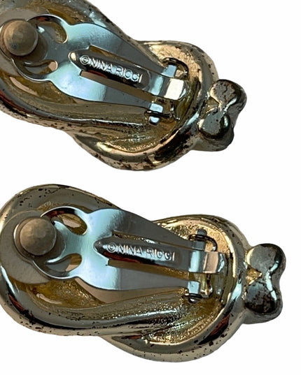 Nina Ricci  Distressed silver sailors knot earring