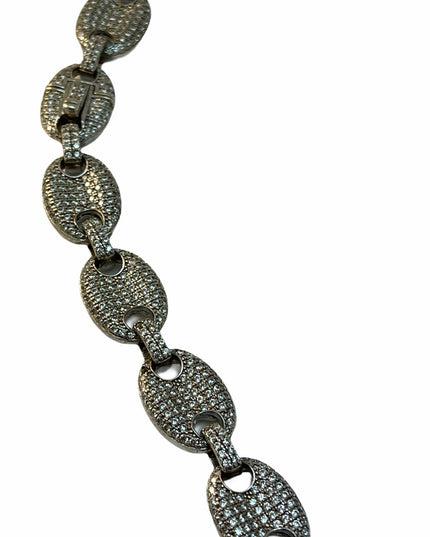 VERY Heavy CZ sterling silver link necklace