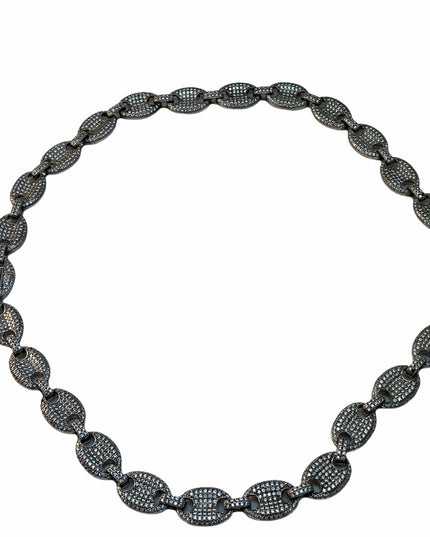 VERY Heavy CZ sterling silver link necklace