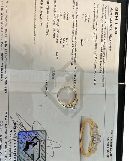 14k Diamond Engagement ring APPRAISAL