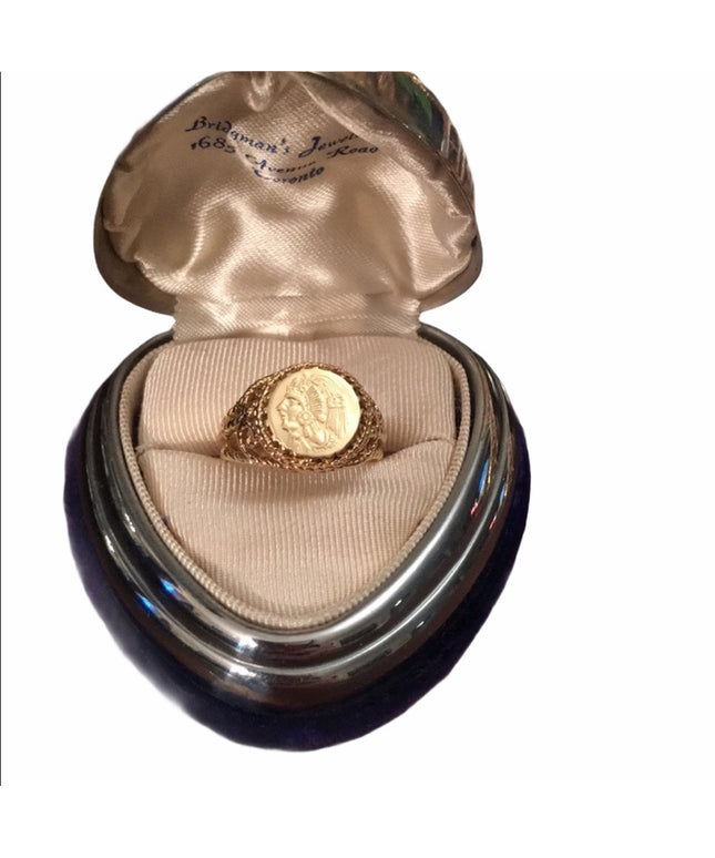 Vintage 14k gold Indian Head ring Beauty!