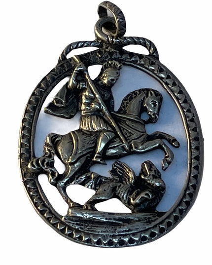 LG VTG Sterling silver St George pendant medalian