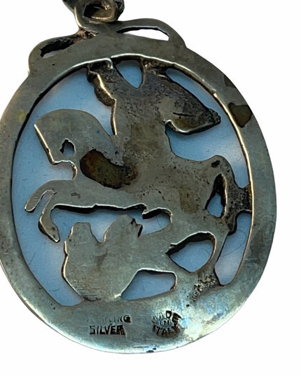 LG VTG Sterling silver St George pendant medalian