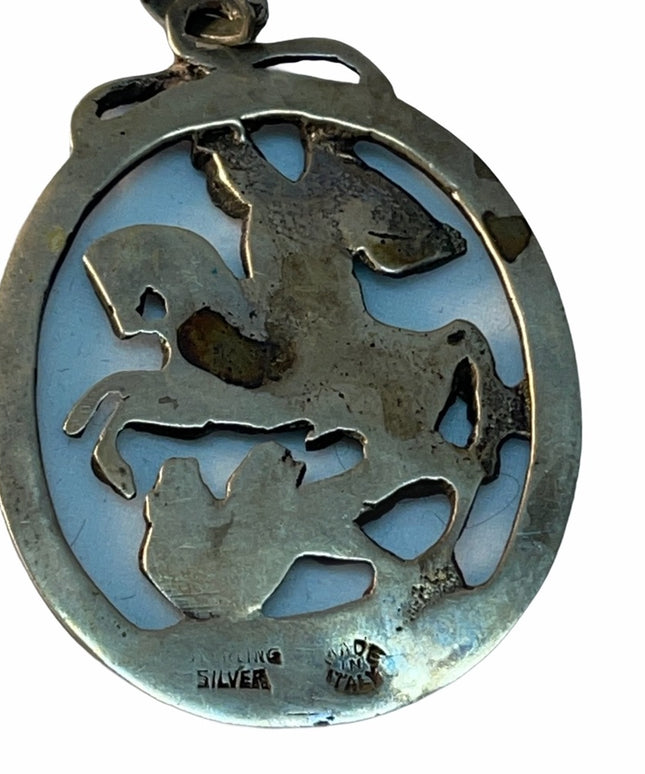 LG VTG Sterling silver St George pendant medalian