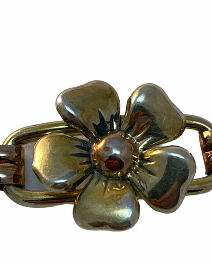 Kreisler gold  filled Vintage thick heavy flower bracelet 1950s