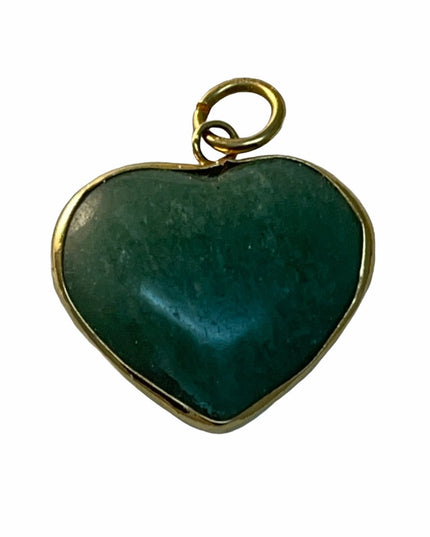 Gold plated LG Adventurine heart pendant
