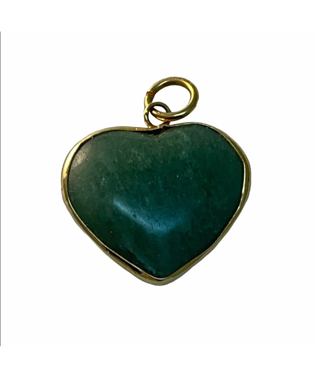 Gold plated LG Adventurine heart pendant