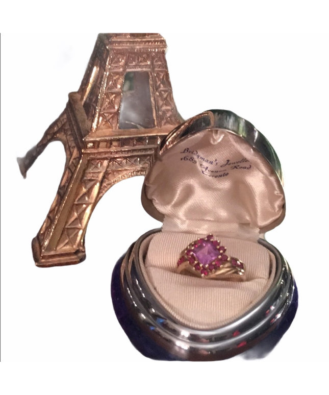 10k Gold Ruby & Amethyst fancy ring beautiful!