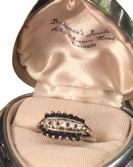 14k Gold Sapphire & Diamond stacker ring