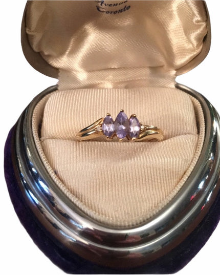 10k Gold & 3 Marquis Cut Tanzanite stones
