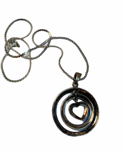 Sterling silver heart infinity necklace marcasite