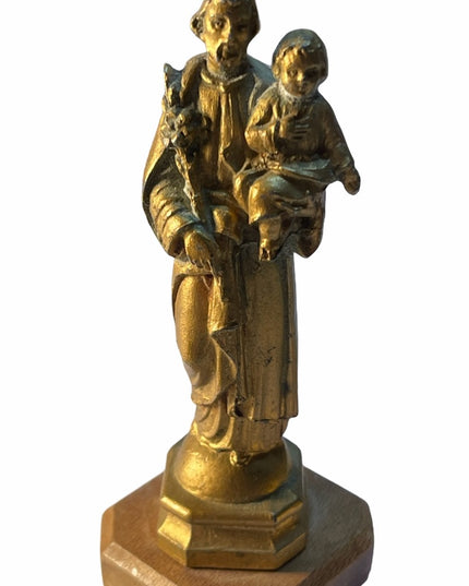 Vintage Italy 3 pc religious statues crucifix
