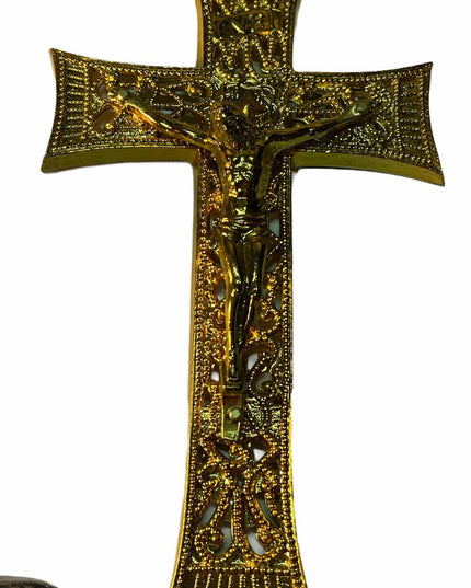 Vintage Italy 3 pc religious statues crucifix